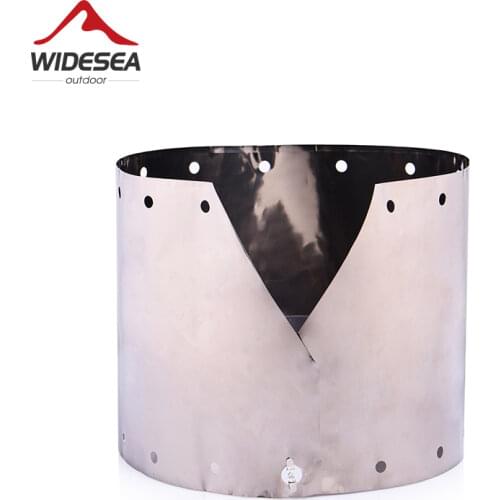Widesea Titanium Ultra-light Wind Shield For Gas-burner Alcohol Stove Portable Folding Camping Equipment Outdoor Cooking Guard