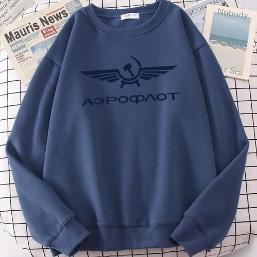 Mens Sweatshirts Fashion Brand Casual Pullover Aeroflot CCCP Civil Aviation Ussr Russia Airforce Print Autumn Fleece Hoodie