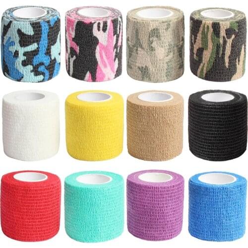 Outdoor Self Adhesive Bandage Elastic Stretch Wrap Tape Hand Wrist Finger Thumb First Aid Kit Sports Emergency Kits 12 Color FDA