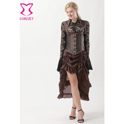 Vintage Steampunk Corset Dress Victorian Corsets and Bustiers Dresses Gothic Clothing Corpetes e Corselet Underbust Vest Sexy