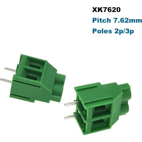 10Pcs Screw PCB Terminals Block Connector Pitch 7.62mm Straight Pin 2P 3P XK7620 Morsettiera 300V 30A Combinable Bornier