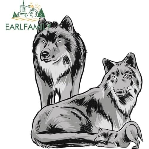 EARLFAMILY 13cm x 10.8cm Waterproof Sunscreen Decal For Wolf Family Cartoon Funny Car Stickers Laptop Surfboard Car Styling