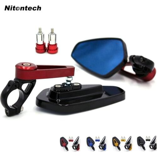 2Pcs Motorcycle Aluminum 7/8" 22mm Bar End Side Rearview Mirror Universal Motorbike Bike