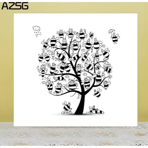 ZhuoAng Little Bee Tree Clear Stamps For DIY Scrapbooking/Card Making Decorative Silicon Stamp Crafts