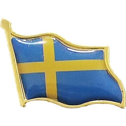 Beautiful Sweden Flag Brooch Badge Lapel Pins For Men/Women Backpack/Hat/Collar/School Bag Accessories