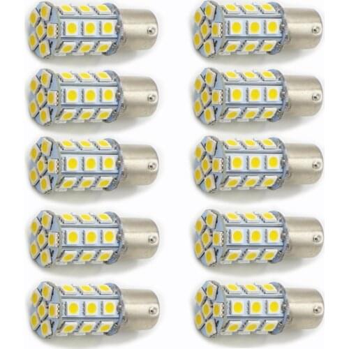 10X BAU15S 1156PY 27 LED Car Tail Bulb Brake Lights Daytime Running Lamp PY21W Signal Light Red White Yellow