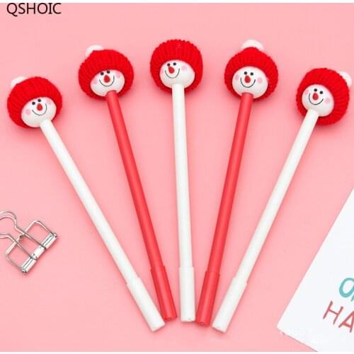 24 Pcs Kawaii Stationery Cartoon Snowman Gel Pens Black Ink Gift Gel-ink Pens For Writing Office School Supplies