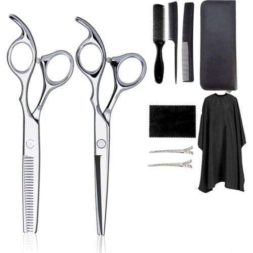 3/12pcs Hair Scissor 6 Inch Barber Hairdressing Cutting Professional Shear Stainless Steel Thinning Scissor Barbershop Salon Set