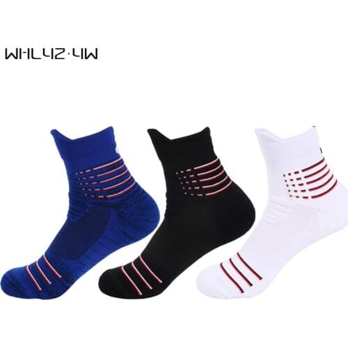 3 Pairs Men Sports Short Socks Pure Cotton Striped Mesh Breathable Terry Outdoor Basketball Bike Running Football Cycling Socks