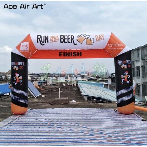 5m W x 3.3m H Transfer printed archway,inflatable start/finish line arches with removable banners for France