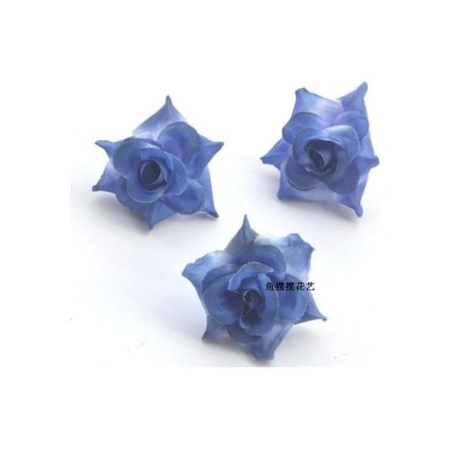 A6 Home &wedding decoration silk flowers artificial flowers Simulated Rose 4CM Curly Lace Flower DIY Hairpin Ring Silk Rose