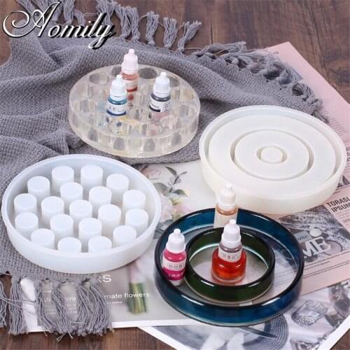 Aomily DIY Lipstick Storage Box Crystal Epoxy Mold Silicone Mold Nail Polish Storage Box Making Tool Cake Mold Fondant Molds
