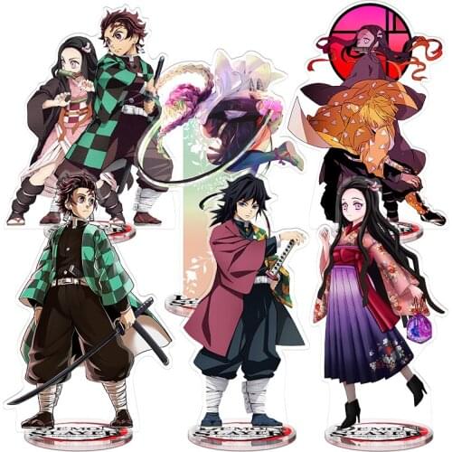 Anime Demon Slayer: Kimetsu no Yaiba Tsuyuri Kanawo Tanjirou Kamado Nezuko Cosplay Acrylic Stand Figure Keychain Model Prop Gift