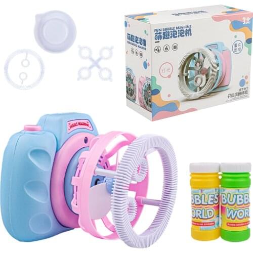Kids Camera Bubble Machine Automatic Bubble Blower Summer Automatic Soap Water Bubble Machine with Lights