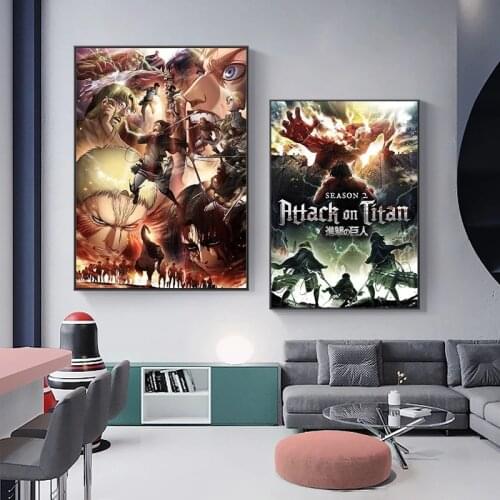 Cuadros High Definition Printing Japanese Anime Attack on Titan Canvas Poster Creative Picture Wall Art Home Lnterior Decoration