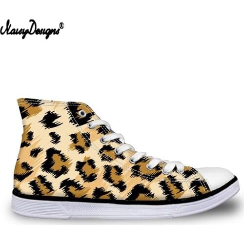 Noisydesigns Custom Men High Top Canvas Summer Breath Shoes Vintage Leopard Printed Male Vulcanize Shoes Casual Teens Boys Flats