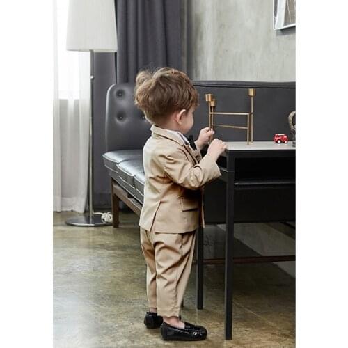 Boys Suits for Weddings Kid Khaki Blazers for little Boys Clothes Sets Boys Prom Suits Childrens Blazer Suit for Boy Clothing