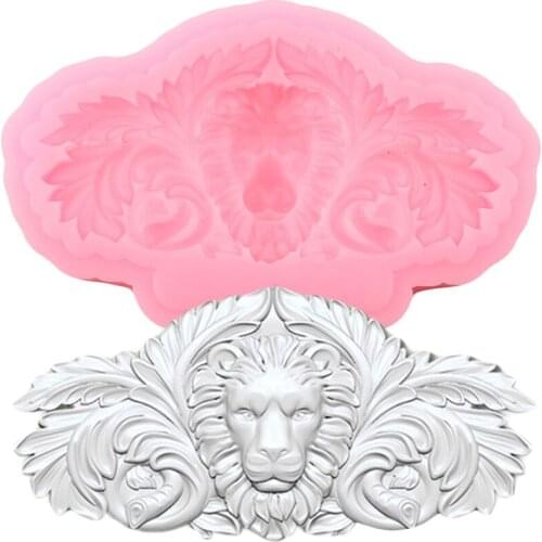 Lion Relief Cake Border Silicone Molds Sugarcraft Fondant Mold Cake Decorating Tools Chocolate Candy Clay Cupcake Topper Moulds