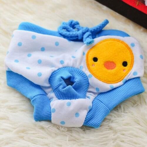 Reusable Female Pet Dog Nappy Pants Cute Cartoon Menstrual Sanitary Diaper J2Y