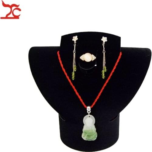 Fashion Jewelry Necklace Collar Ring Earring Choker Jewelry Display Rack Foldable Velvet Neck Bust Stand Holder