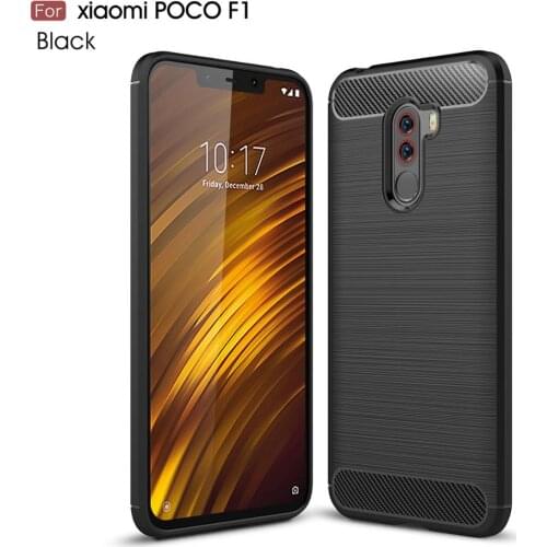 For Xiaomi PocoPhone F1 Soft-Silicone Shockproof Phone Cases For Xiaomi MI Poco F1 Case Anti Full Silicone Carbon Fiber Cover