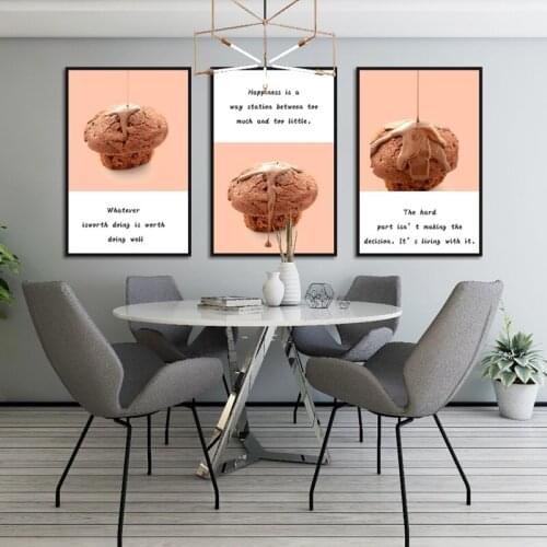 Wall Art Posters Modern Simple Chocolate Chip Cookie Nordic Canvas Painting Mural Home Decoration Kitchen Restaurant Coffee Shop
