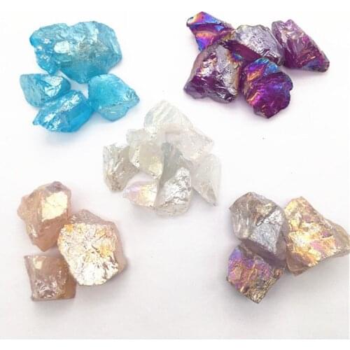 Natural raw quartz crystals healing stones aura mix color rough for Christmas room decor