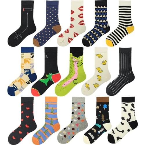 New Mens Socks Combed Cotton Breathable Fashion Hip Hop Funny Socks for Men Women 3D Printing Socks New Arrivals Large Size