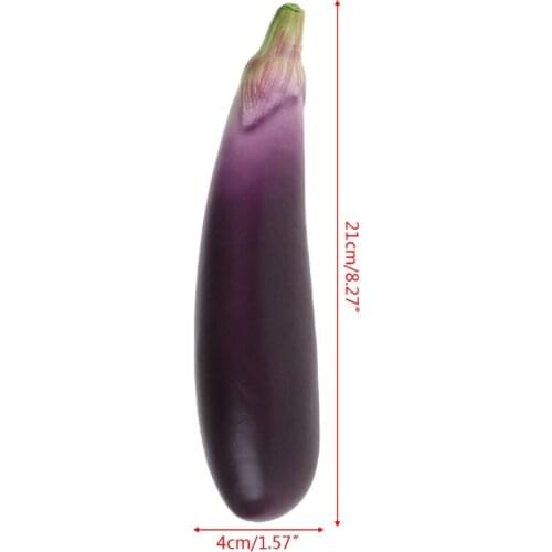 2021 New Lifelike Artificial Eggplants Simulation Fake Vegetable Photo Props Home Kitchen Decoration Kids Teaching Toy