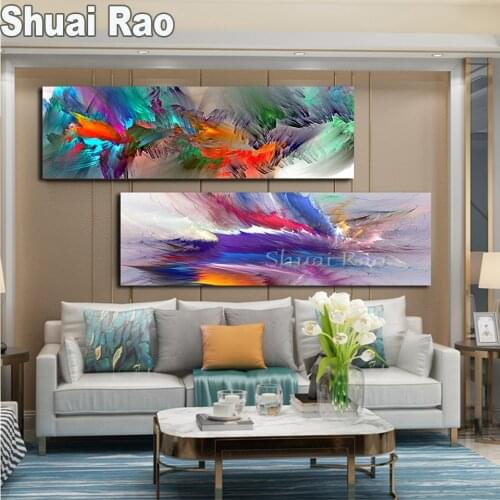 New Arrival 5d Diamond painting Larger Size Abstract Blue Purple Diamond Puzzle Pictures Diamond Mosaic Christmas Gift