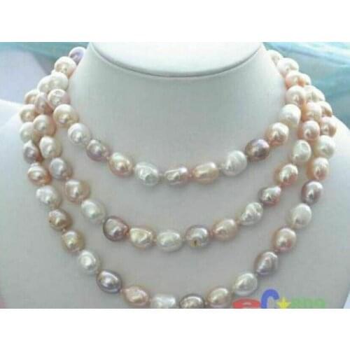 New Freshwater 8-9mm Natural Baroque Multicolor Freshwater Pearl Necklace 48