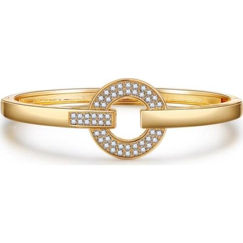 ORNAPEADIA Fashion Bracelet for Women Minimalist Golden Wild Buckle Diamond Bracelet Wholesale Luxury Jewelry