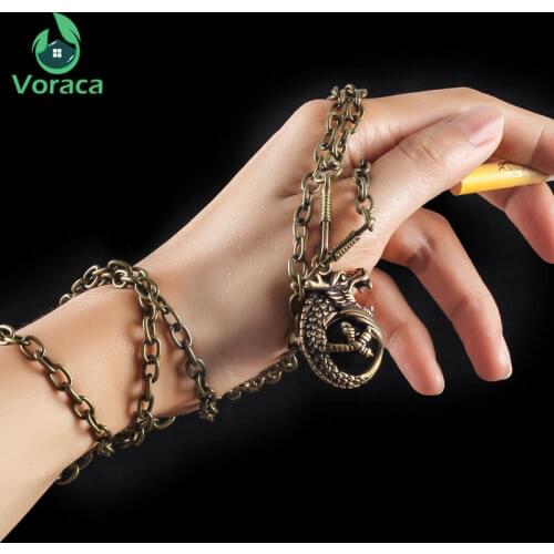 Vintage Pure Copper Dragon Design Cigarette Holder Necklace Rack for 8mm Cigarette Adjustable Mens Necklace Smoking Accessorie