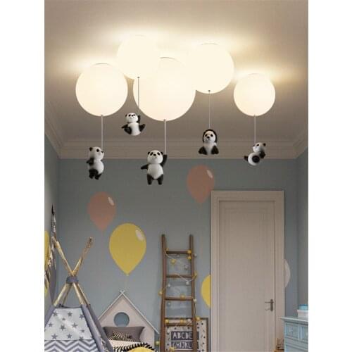 Nordic Cartoon Balloon Panda Ceiling Lamp Childrens Room Home Decoration Boy Girl Room Corridor Staircase Bedroom Ceiling Light