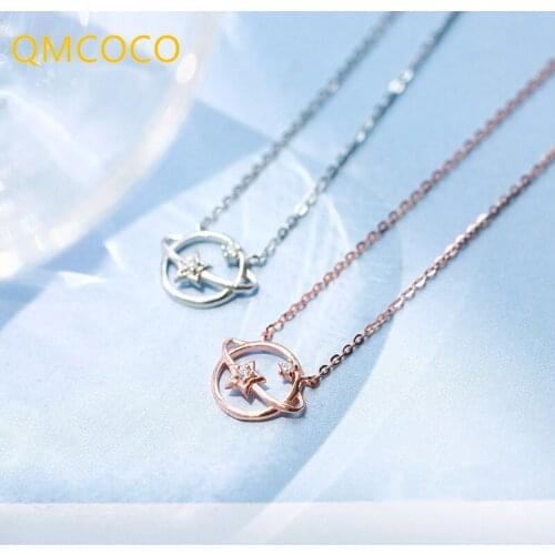 2021 New Style Korean Style Classic 925 Silver Fantastic Universe Planet Star Clavicle Chain Shiny Zircon Necklace For Women