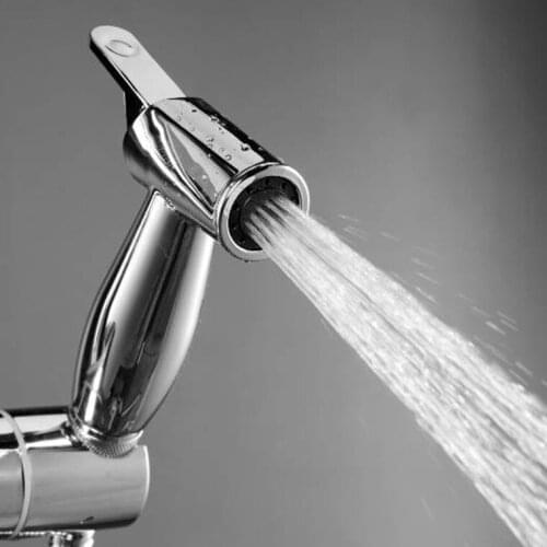 Bathroom Shattaf Anal Douche Gun Electroplated ABS Pressurized Bidet Sprinkler Sprayer Shower Head Toilet Partner Floor Flusher