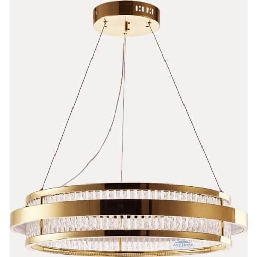 Postmodern light luxury lamp glass crystal designer simple model room bedroom round home living room Hong Kong style chandelier