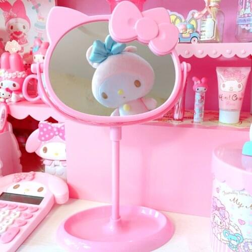 Cartoon Pink Cute Double-Sided Mirror Dressing Table Mirror Girl Bedroom Decorative Mirror Home
