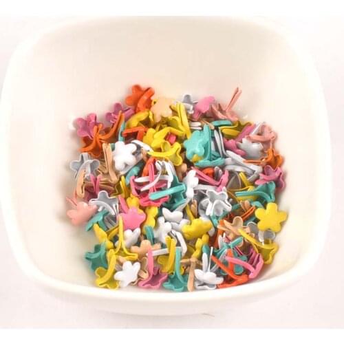 Mix Flower Brads Garment Rivets Fastener DIY Scrapbook Brad Metal Crafts For Bag Clothes Shoes Decoration 100PCs 7x10mm c1925