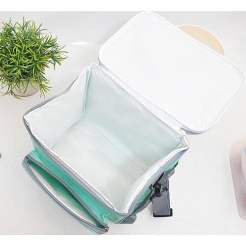 Lunch Bag PEVA Thermal Insulated Bag Oil-proof Large Capacity Durable Detachable Strap Food Cooler Bag