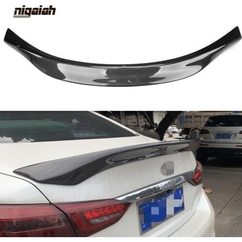 Car Real Carbon Fiber Trunk Spoiler Wing Rear Spoiler Wing for INFINITI Q50 Q50S 2014-2017