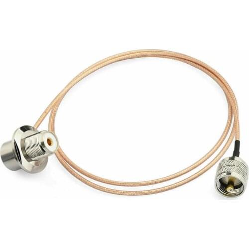 YiNiTone RG-316 1Meters UHF PL-259 male to SO-239 UHF female right angle cable for mobile antenna radio