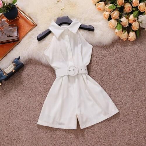 Sexy Backless Hollow Out Shorts Jumpsuit Women 2021 Summer Sleeveless Playsuit Summer Belted Bodysuit Romper