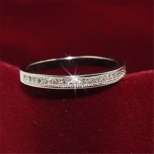 Eternity ring 100% Real 925 Sterling silver Bijou AAAAA Cz Stone BOHO Party Wedding Band Rings for women Bridal Fine Jewelry