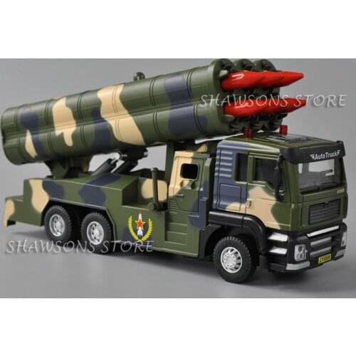 1:50 Diecast Military Vehicle Model Rocket Bomb Truck Pull Back Toy With Sound & Light