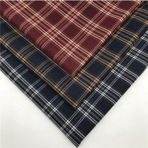 100X148cm Yarn Dyed Plaid Striped Fabric For Sewing Suits Blazer Steaming Carbon Brushed Finish A/W Vintage Fabrics Tissu Telas