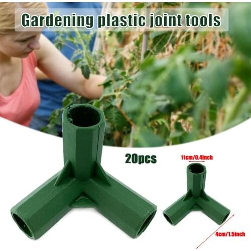 20pcs Gardening Frame Connector 11mm Plastic Stable Greenhouse Frame Plant Stakes Furniture Connectors Gardening Tools TS2