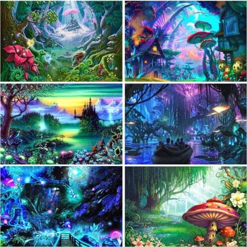 5D DIY Diamond Painting Landscape Picture Rhinestone Cross Stitch Kit Square/Round Diamond Embroidery Mosaic Decoration Gift