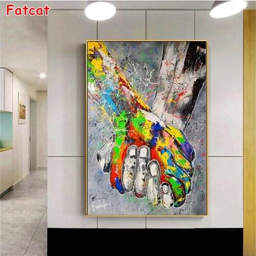 Diamond Embroidery Modern pop graffiti art, hand and hand Full Square/round Diamond Art Painting Cross Stitch Wall Decor PP2411