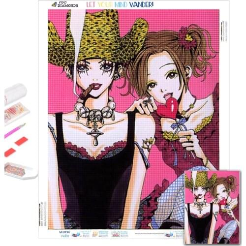 5D DIY Diamond Painting Anime Nana Poster Cartoon Picture Diamond Art Mosaic Embroidery Cross Stitch Kits Home Decor cuadros